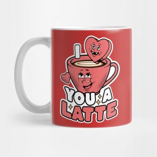 I Love You A Latte Coffee Heart Latte Cute Valentine's Day Mug